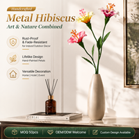Fleurs d'hibiscus en métal faites à la main, personnalisées, de qualité supérieure, pour arche de mariage, hall d'hôtel et décoration intérieure - Vente en gros BSCI