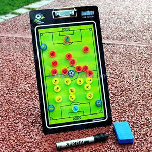 Planche de coaching de football en PVC portable Entraîneur de football Tactique Presse-papiers de recherche avec dossier magnétique pour <span class=keywords><strong>livre</strong></span> de coaching - Product Image 5