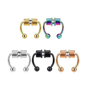 2025 manchette en acier inoxydable avec ton or gratuit <span class=keywords><strong>faux</strong></span> nez anneau nez <span class=keywords><strong>Piercing</strong></span> Septum anneaux <span class=keywords><strong>diamant</strong></span> coupe femmes bijoux - Product Image 5