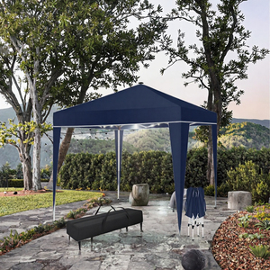 Gazebo de PVC Blanco Impermeable para Interiores/Exteriores de 10x10 pies, Estructura de Acero con Recubrimiento en Polvo, Portátil, con LED Opcional, Accesorios, Estilo Natural - Product Image 3