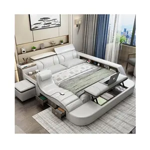 Modern Design Smart Bed With Dressing Table Multi Functional Bed King Size Bed Frame Smart Bedroom Furniture Home Furniture