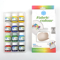 Keep Smiling 12 couleurs 25ml Pigments textiles permanents et pigments acryliques adaptés pour la création de t-shirts DIY et la peinture artistique