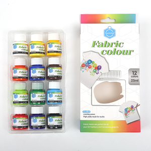 Keep Smiling, Pigmentos Textiles Permanentes de 12 Colores y 25 ml, Pigmentos Acrílicos Aptos para Camisetas DIY y Pintura Artística - Product Image 3