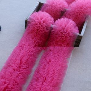 Cinta de Encaje de Malla con Borde de Pompones de 15 cm de Ancho para Cuello de Lana DIY - Product Image 6