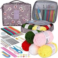 Kit de crochet DIY, fil à tricoter fait main, kit d'outils de tricot, ensemble de crochet, sac, motif animal, pack de démarrage pour débutants