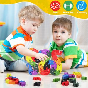 Puzzles en bois en gros pour enfants, puzzles de 26 lettres, jouets populaires, puzzles en bois à assembler - Product Image 3