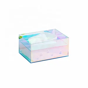 Kuzey avrupa yanardöner akrilik kutu mendil dağıtıcı kutusu akrilik cam kağıt peçete kutusu