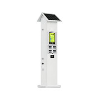 Estación de Alquiler de Baterías Portátiles de 8000mAh con Energía Solar, Kiosco de Carga Solar para Exteriores con Pantalla LCD y Salidas USB Tipo-C y Micro USB