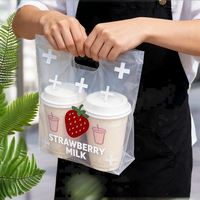 Sacs à emporter biodégradables en PP personnalisés en gros pour café, lait, thé, jus, soda avec impression de logo réutilisable