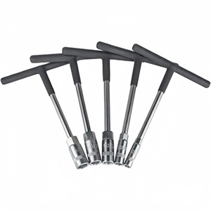 Jeu de clés à douille métriques à poignée en T, 5 pièces, 8-14 mm, en acier au chrome-vanadium, clé hexagonale à portée profonde pour la réparation de voitures et de motos - Product Image 3