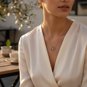 Collar con abalorio de símbolo de la paz, Plata de Ley 925 hecha a mano, joyería elegante y a la moda - Product Image 3