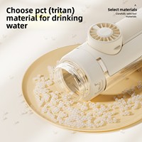 D5710 Ventilador Portátil de Gran Capacidad con Rociador y Botella de Agua 2 en 1, Taza Ventiladora Refrescante para Deportes al Aire Libre