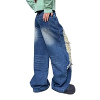 Nouveau Jean d'été pour femme, style Hip Hop Streetwear, taille haute, en denim délavé, à déchirures, coupe ample et jambe large