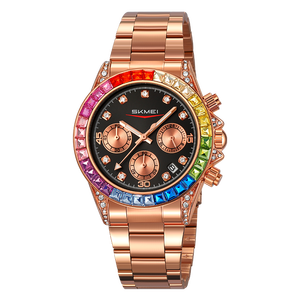Montre-bracelet chronographe à quartz de haute qualité SKMEI 2352, montre de luxe tendance, bracelet en acier inoxydable - Product Image 2