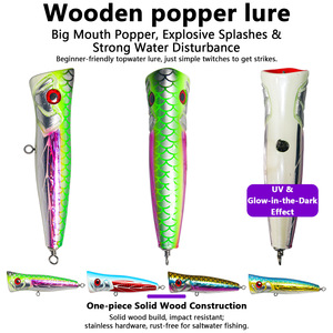 เหยื่อปลอมแบบ Popper ขนาด 8 นิ้ว 20 ซม. น้ำหนัก 100 กรัม ดีไซน์ UV สำหรับตกปลาทะเล ทูน่า ปลาแมคเคอเรล ปลากะพง - Product Image 5