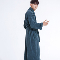 Peignoir de luxe en gaze de coton jacquard épaissie à 6 couches, peignoir personnalisé pour homme 3