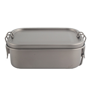 Airtight Leak Proof Single Tier 1 <b>Compartment</b> Simple Style Stainless Steel Rectangle Food Container <b>With</b> Lid - Product Image 2