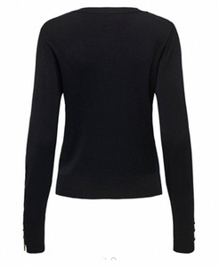 Pull décontracté en maille unie respirant pour femme, col rond, manches longues, coupe classique, haut d'hiver - Product Image 3