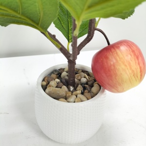 Petit arbre de pomme artificiel en plastique hautement réaliste avec fil de fer pour l'aménagement paysager, le jardinage, la décoration de la maison, des hôtels, des bureaux et des magasins - Product Image 4