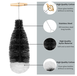 Sọc Thiết Kế Nhà Bếp Làm Sạch Bàn Chải Thiết Lập Dài Thép Không Gỉ Xử Lý Với Nylon Lông Cho <span class=keywords><strong>Soda</strong></span> Dòng Chai Scrubber - Product Image 3