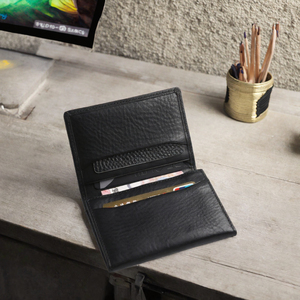 Custom Logo Genuine Leather Card <b>Holder</b> Slim Wallet <b>Passport</b> <b>Holder</b> Business Card Case for <b>Men</b> and Women - Product Image 2