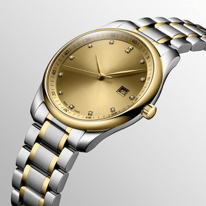 Reloj Mecánico Automático con Índices de Diamantes, Brazalete de Acero Inoxidable de Dos Tonos, Visualización de Fecha, Reloj de Pulsera Longinesing - Product Image 1