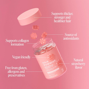 Fourniture d'usine Oem Biotine Multivitamines Soins des cheveux et des ongles Gommes Suppléments naturels à base de plantes Gommes pour cheveux pour femmes - Product Image 5