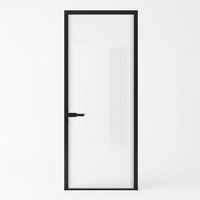 Porte de salle de bain en alliage d'aluminium et de magnésium noir, double vitrage, verrouillage multipoints, couleur personnalisée, paroi de douche moderne