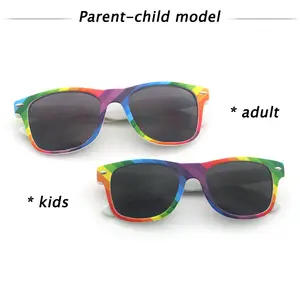 Kacamata hitam lari warna murah 2023 OEM kacamata hitam pelangi Logo kustom kacamata obral orang tua anak