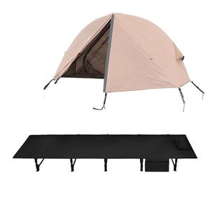 Cama de Campaña Plegable de Aluminio para 1 Persona con Toldo Impermeable para las 4 Estaciones, Cama Elevada Resistente para Acampar y Tienda de Campaña Impermeable - Product Image 5