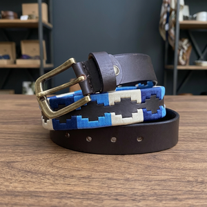 Cinturón de Cuero Genuino con Hebilla de Acero, Diseño de Bordado Personalizado, Estilo Vintage para Hombre, Ecológico, Resistente al Agua, 3.8 CM, BS - Product Image 3