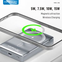 KONFULON 2026 10000mAh Batterie Externe Sans Fil 20W PD Charge Rapide Magnétique Écran LED Alliage d'Aluminium Chargeur Portable