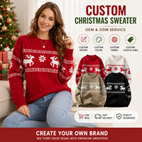 Großhandel Herbst Slim Fit Strickpullover für Partys Damen Hässlicher Weihnachten Dünner Pullover Niedliche Rentier Weihnachtspullover für Frauen
