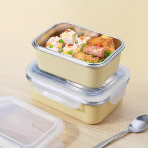 Contenedores de alimentos coreanos, fiambrera de acero inoxidable apta para microondas, caja de aislamiento térmico Bento, caja <span class=keywords><strong>Tiffin</strong></span> aislada a prueba de fugas - Product Image 4
