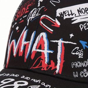 หมวกเบสบอลลายกราฟฟิตี้การ์ตูนสำหรับผู้หญิง วาดด้วยมือ สไตล์ฮิปฮอป สตรีทแฟชั่น โลโก้สั่งทำได้ ทันสมัยสำหรับผู้ชาย - Product Image 6