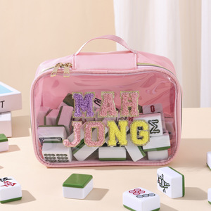 Sac de toilette transparent en PVC personnalisé avec logo imperméable pour femmes noir rose blanc avec fermeture éclair - Product Image 5