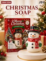 Jabón de Manos con Forma de Muñeco de Nieve Navideño, Barra Limpiadora Festiva con Espuma Abundante, Jabón Suave para Lavado de Manos, Regalo Navideño, Jabón Personalizado OEM ODM al por Mayor