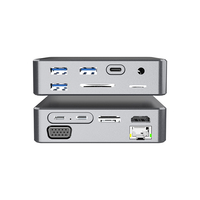 Base de Conexión USB-C Tipo-C 12 en 1, LAN Gigabit de 1000 Mbps, Compatible con Win10/11 Pro y Linux, para Oficina, Hogar y Computadoras de Escritorio Portátiles