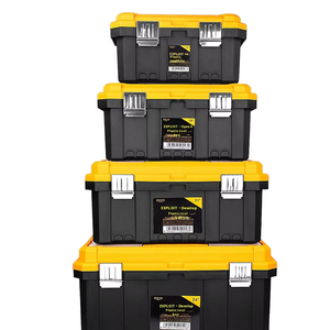 Boîte à outils électrique en plastique rigide de grande capacité carrée de 12 pouces KHC, OEM ODM, plateau à outils amovible, anti-poussière, anti-choc - Product Image 1