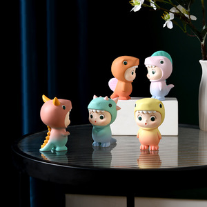 Colorful Dinosaur Figurines Resin Handmade Cartoon Animal Decor Home Desktop Ornaments DY2000 - Product Image 1