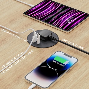Nuevo Diseño de Enchufe de Escritorio Redondo de 80 mm con Puerto USB-C / Enchufe Redondo Oculto para Escritorio de Oficina con Puerto USB-A y USB-C - Product Image 4
