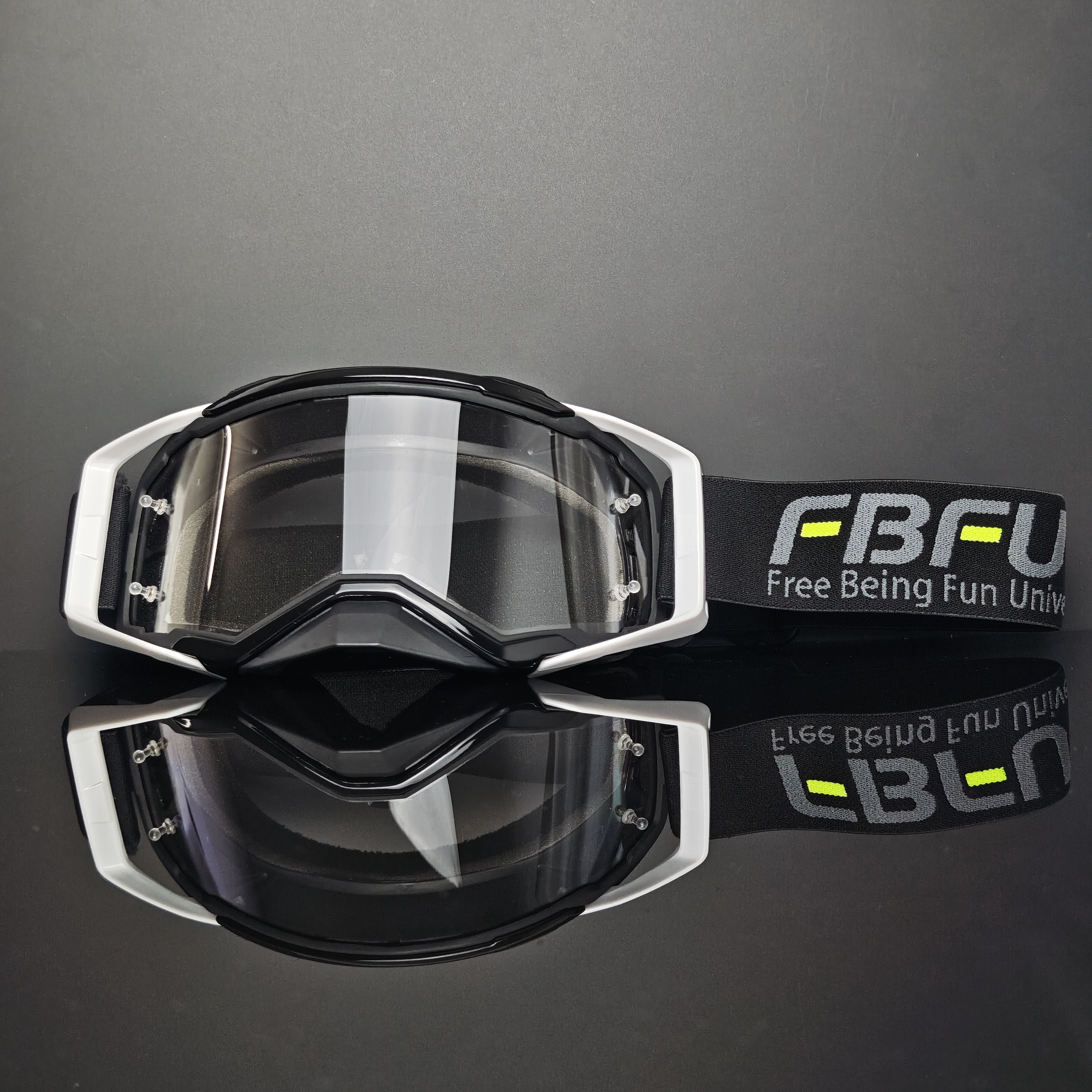 White framed transparent glasses