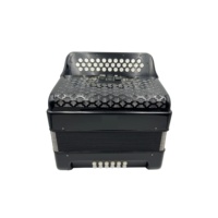 SEASOUND Instrument d'accordéon professionnel à 34 boutons 12 basses et 3 registres JB3412B Acordéon diatonique OEM en celluloïd noir JB3412B