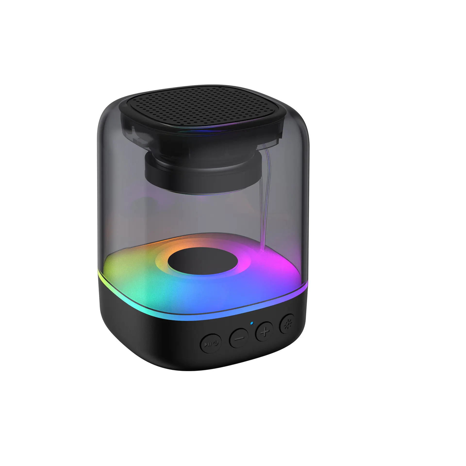 Speaker Bluetooth 5.0, Speaker Mini Jam Bentuk Bola Nirkabel Pemutar Musik Digital LED