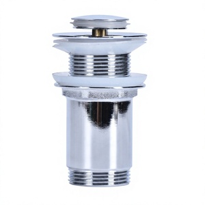 Robinet de vidange de lavabo moderne en chrome G1-1/4 avec valve clic-clac à ressort et <span class=keywords><strong>bouchon</strong></span> pour salle de bain - Product Image 3