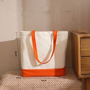 Bolsa de Mano de Lona de Algodón Personalizada con Combinación de Colores Azul y Blanco para Uso Diario - Product Image 5