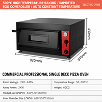 Four de boulangerie électrique commercial 1/2 niveau pour pizza, pain, gâteau - 220V, compatible maïs et fruits