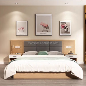 Affordable 3 Star Hotel <b>Bed</b> Modern Bedroom Furniture Sets Durable Wooden <b>Frame</b> Hotel <b>Twin</b> <b>Beds</b> With Headboard & Nightstand - Product Image 6