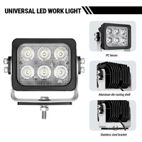 Projecteur LED 60W pour Chariot Élévateur, Chantier, Exploitation Minière, 12V 24V IP68 IP6K9K 10-60V DC, Faisceau Concentré, Usage Industriel Intensif