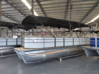 Bateau-maison flottant de luxe en aluminium de 30 pieds (29 pieds) avec ponton, personnalisable, soudé, pour moteur hors-bord, à vendre